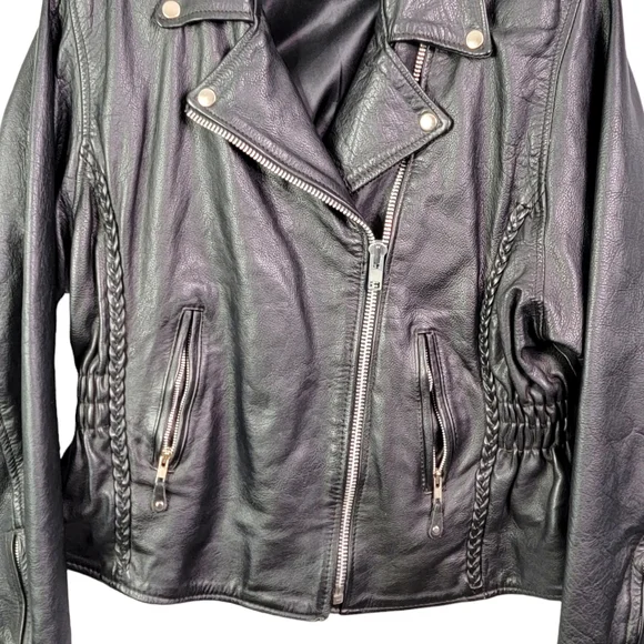 Leather Vintage 80's Biker Motorcycle Bikercore Rock N Roll Negan Jacket XXL - Picture 3 of 13